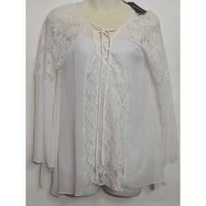 Kay Celine Top White Pheasant Blouse Lace Size XS New with Tags Fairy Fairycore
